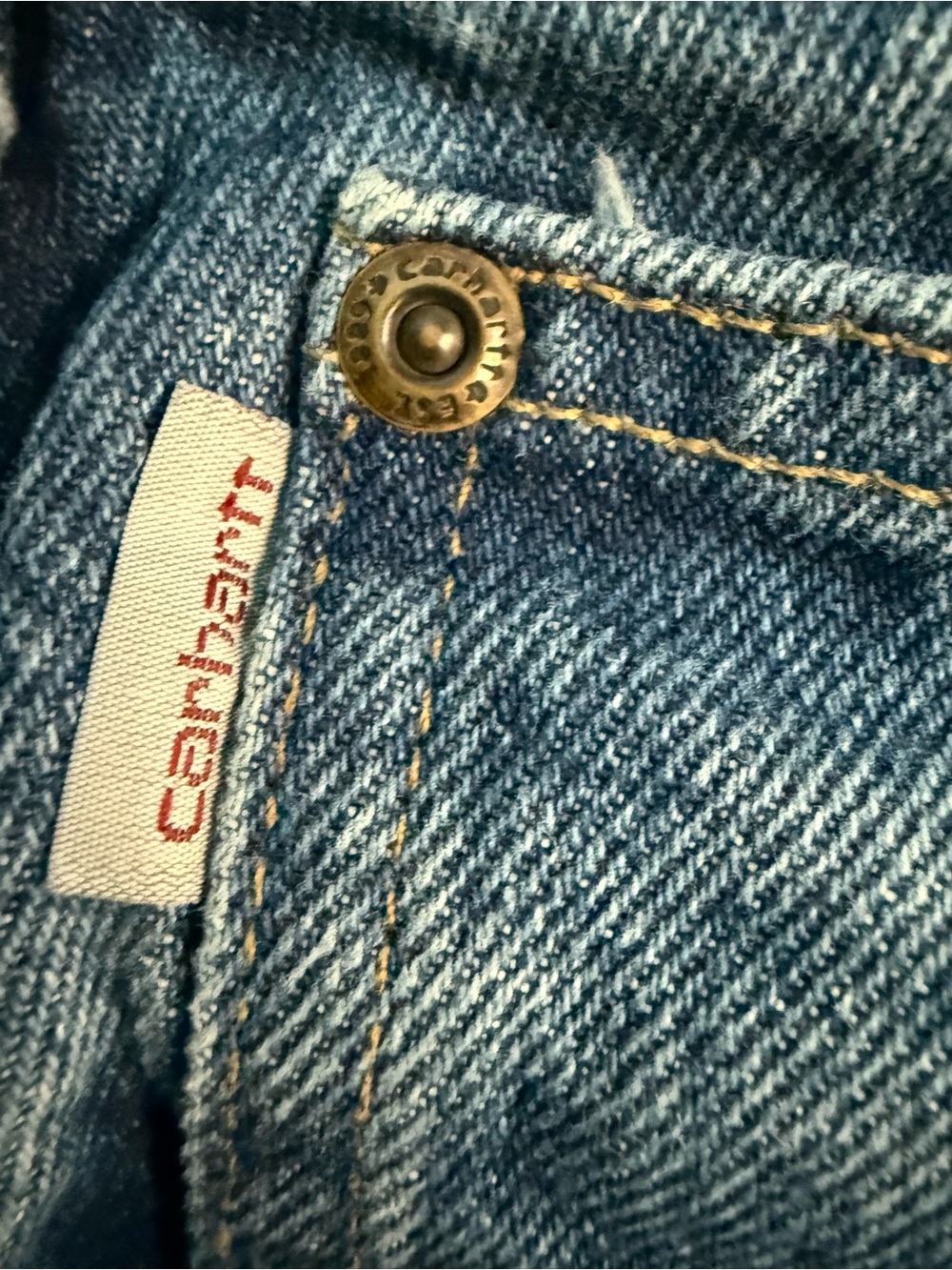 Carhartt Blue Denim Relaxed Jeans Lined